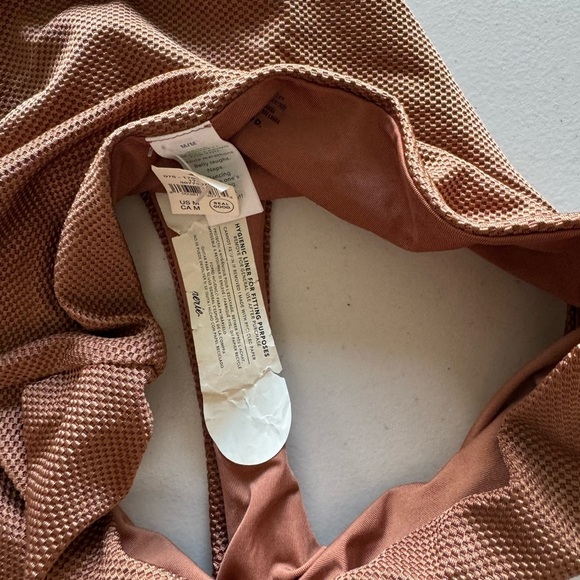 Aerie Textured High-Waisted Bikini Bottom in Brown - Picture 3 of 4